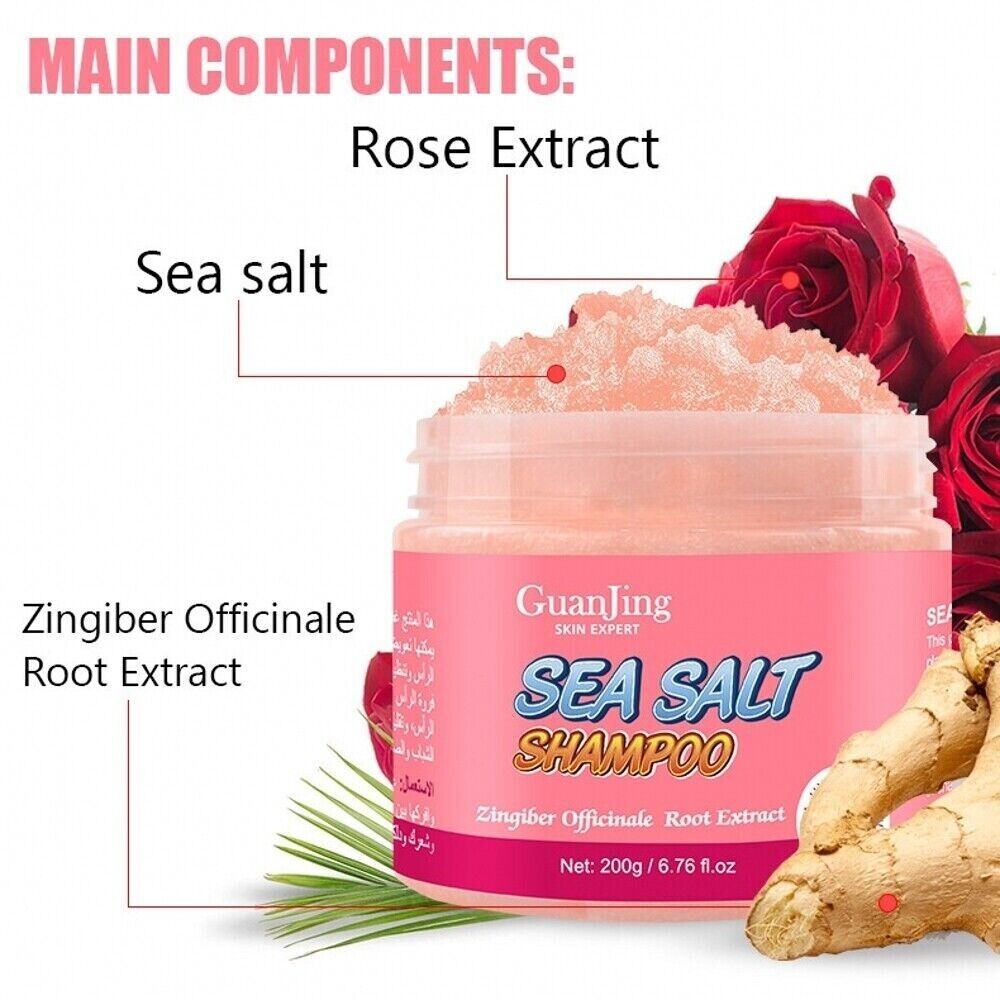 200g Natural Sea Salt Hair Treatment Shampoo Dandruff Cleansing Moisturizing