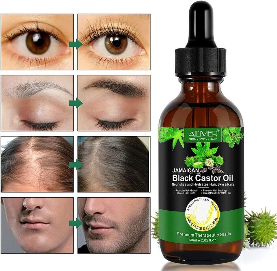 Jamaican Black Castor Oil Hair Growth, Eyelashes and Eyebrows, 100% Pure 60ml