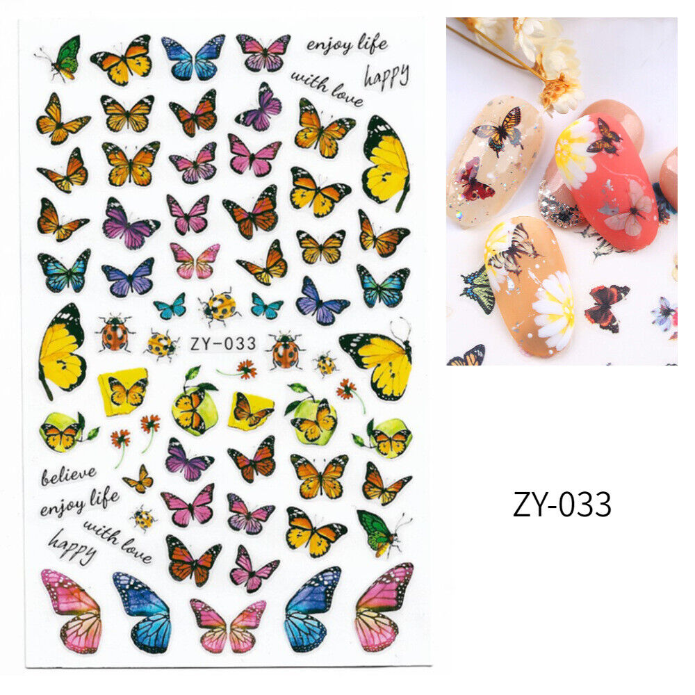 NEW 3D Nail Decor Decal Stickers Nail Art Accessories Butterfly Design AU STOCK