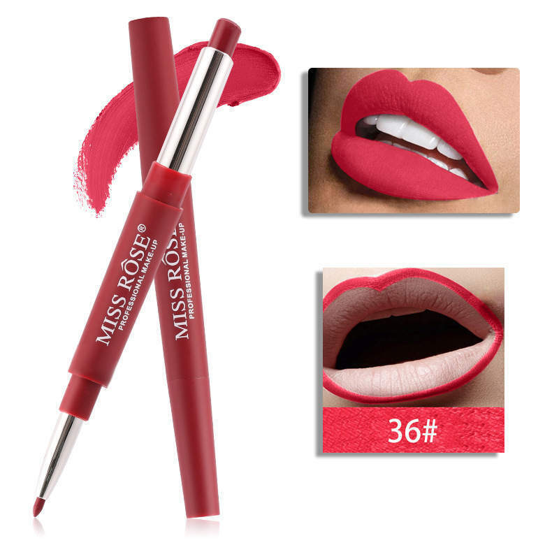 Miss Rose Matt Waterproof  Lip liner Lip Stick 2 in 1 professional Makeup