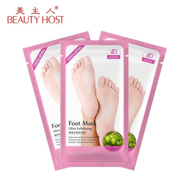 3x Exfoliating Foot Peel MASK Milky Soft Feet Hard Dead Skin Remover OLIVE Socks