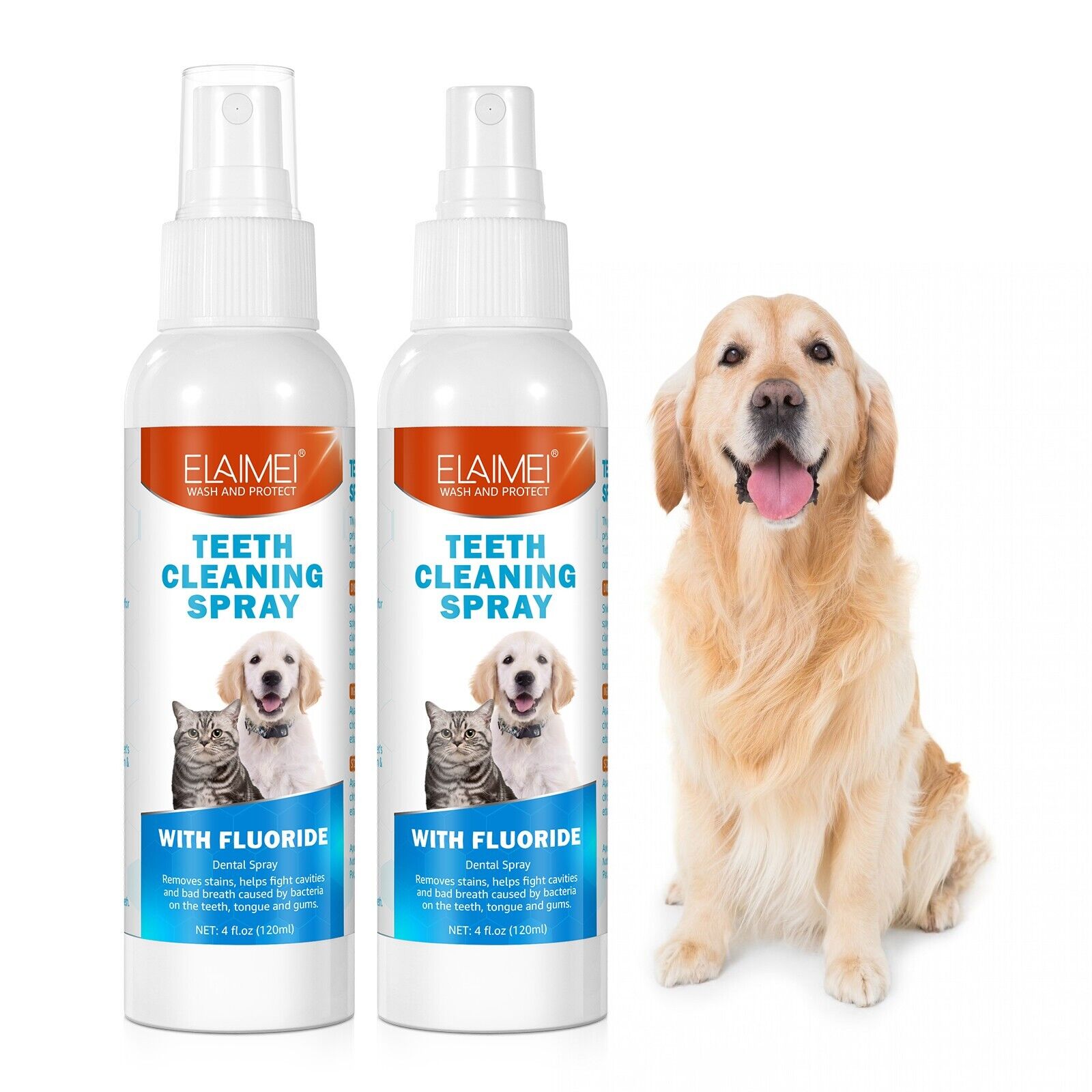 120ml Pet Dog Cat Dental Oral Care Hygiene Spray for Fresh Breath Teeth Cleaning