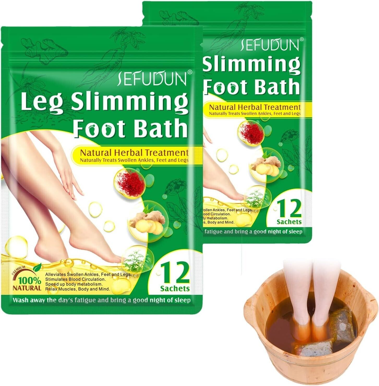 Herbal Deep Cleaning Foot Soak Deep Cleansing Japanese Herbal Relax Massage 12pc