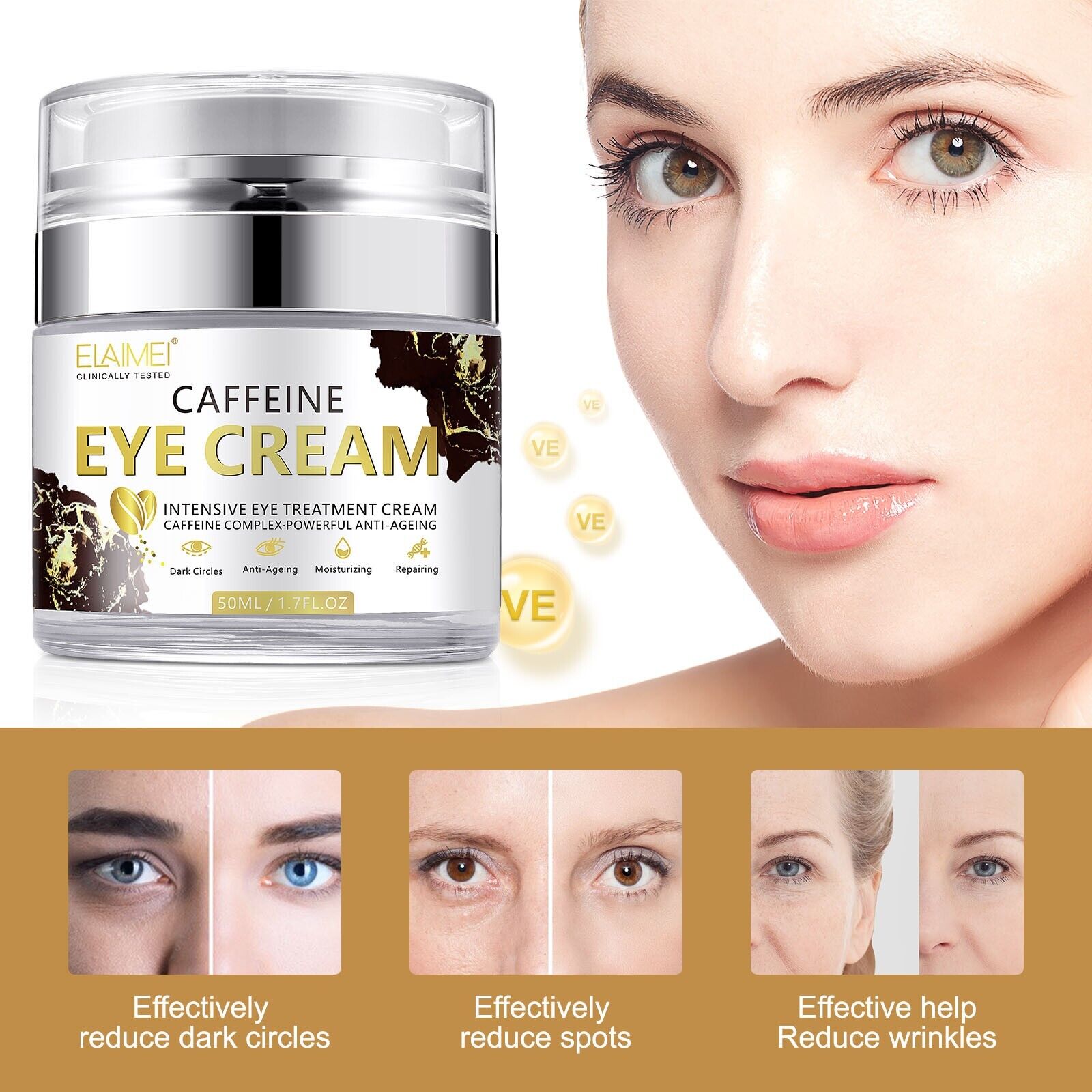 Elaimei coffeine eye cream intensive eye treatment cream