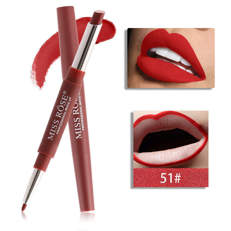 Miss Rose Matt Waterproof  Lip liner Lip Stick 2 in 1 professional Makeup