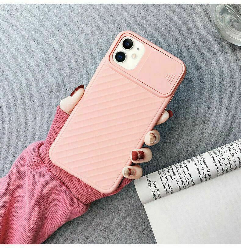 iPhone 12 Pro Max Mini Case Rubber Slide Lens Camera Protection Slim Cover