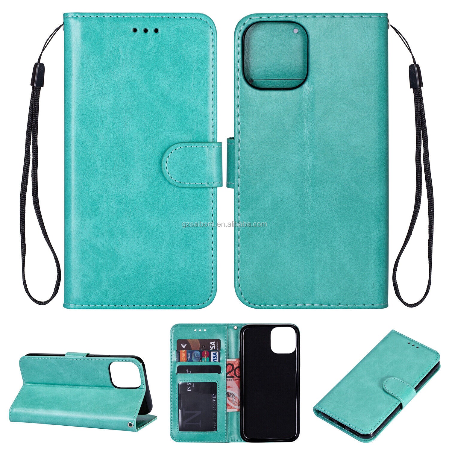 For Apple iPhone 13 Pro Max mini Case Leather Card Wallet Flip Stand Shockproof