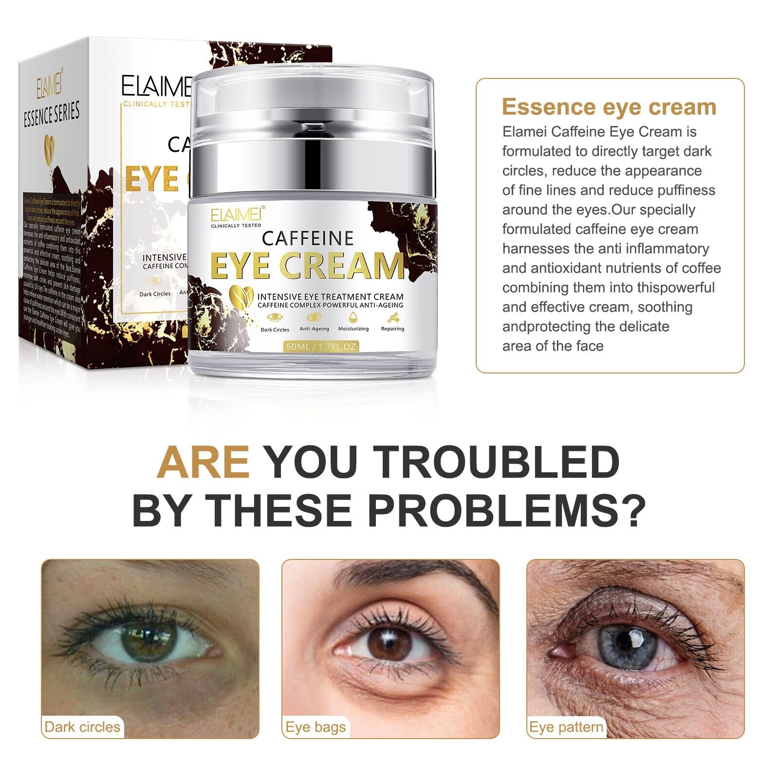 Elaimei coffeine eye cream intensive eye treatment cream