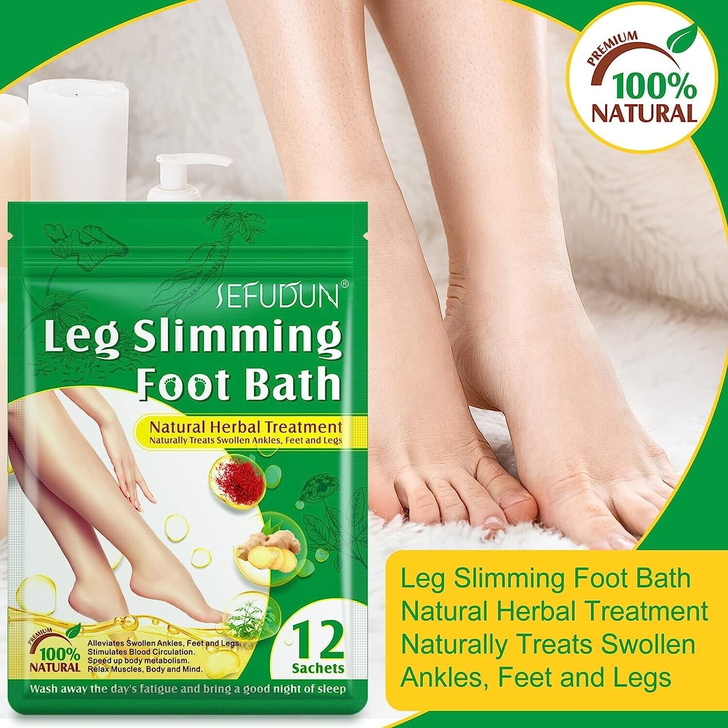 Herbal Deep Cleaning Foot Soak Deep Cleansing Japanese Herbal Relax Massage 12pc