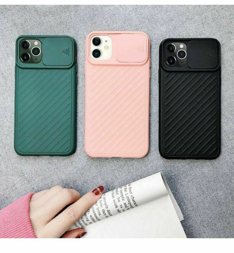 iPhone 12 Pro Max Mini Case Rubber Slide Lens Camera Protection Slim Cover