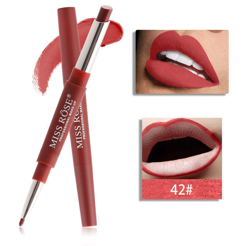 Miss Rose Matt Waterproof  Lip liner Lip Stick 2 in 1 professional Makeup