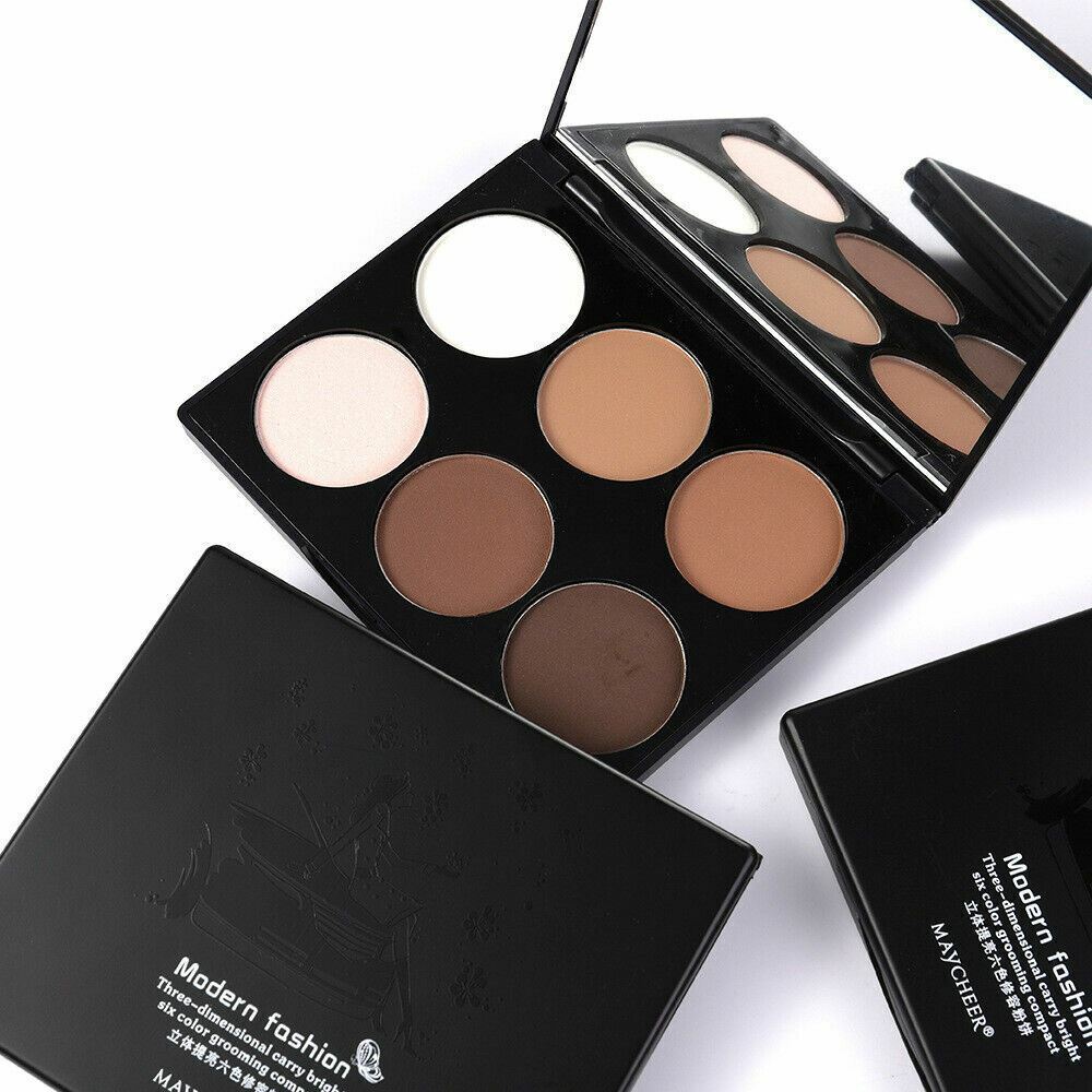 6 color contour powder palette nose shadow bronzer face highlighter eyeshadow