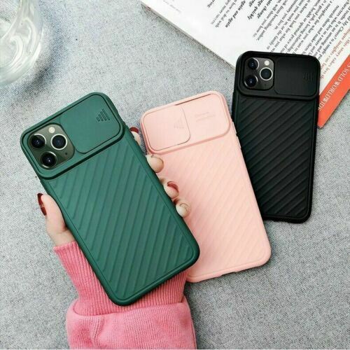 iPhone 12 Pro Max Mini Case Rubber Slide Lens Camera Protection Slim Cover