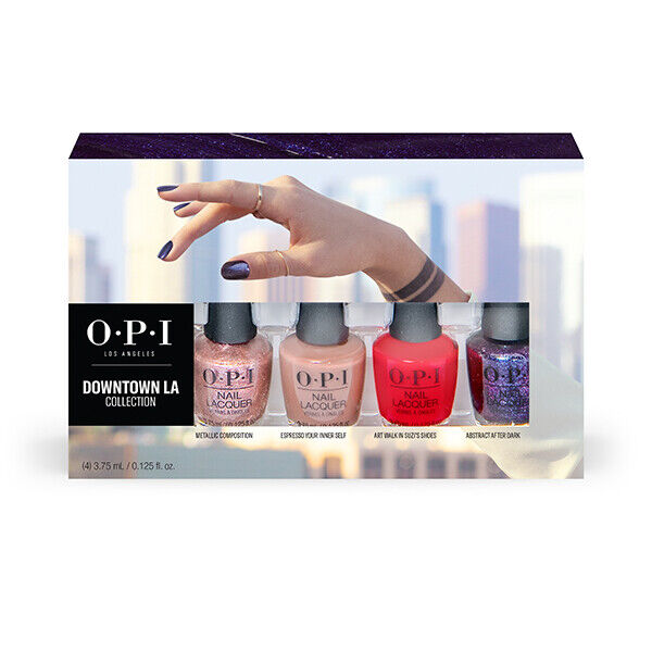 OPI Downtown LA Mini Set 4x 3.75ml Nail Polish Sheer Nude Shimmer Pearl