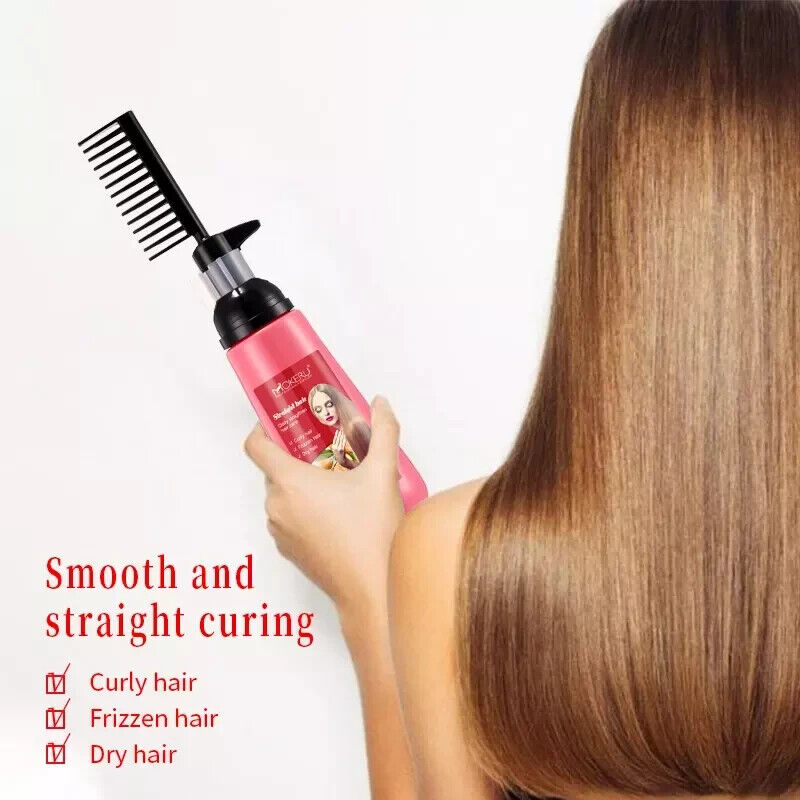 Hair Straightener Cream Herbal Keratin Straight Treatment Comb Professional Hair