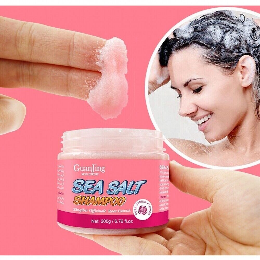 200g Natural Sea Salt Hair Treatment Shampoo Dandruff Cleansing Moisturizing