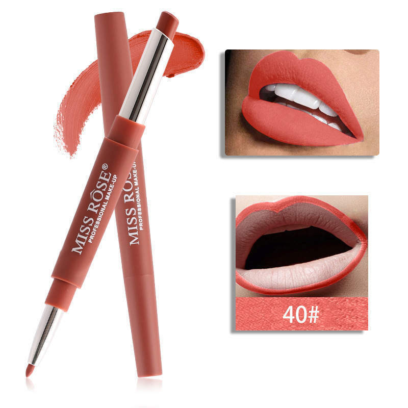 Miss Rose Matt Waterproof  Lip liner Lip Stick 2 in 1 professional Makeup