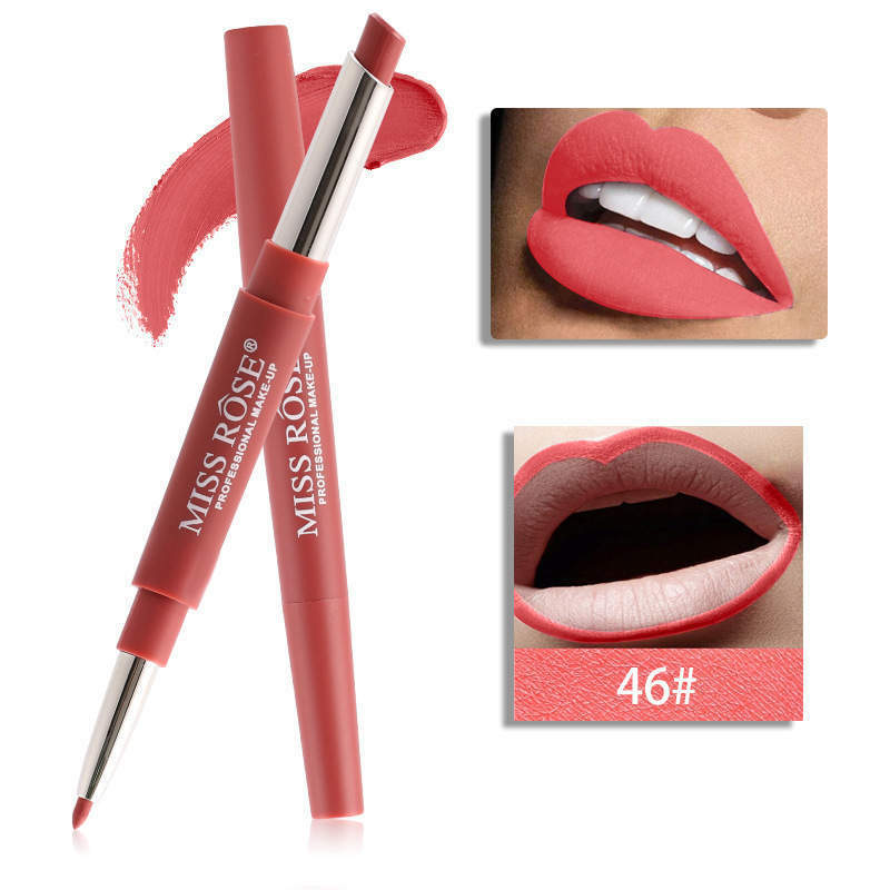 Miss Rose Matt Waterproof  Lip liner Lip Stick 2 in 1 professional Makeup