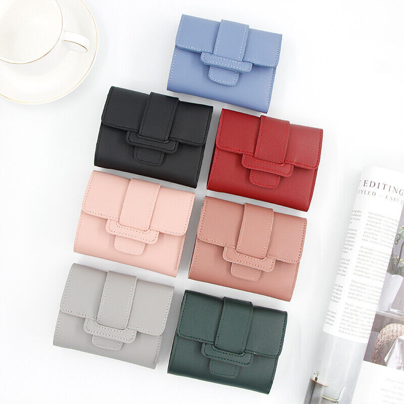 Coin Purse Small Folding Card Holder Women Short Wallet Ladies Leather