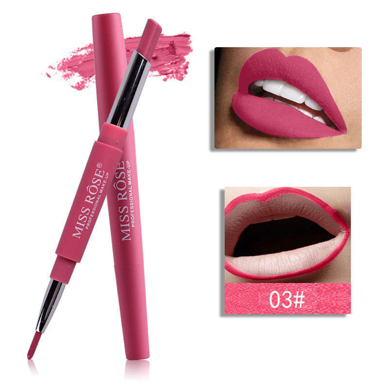 Miss Rose Matt Waterproof  Lip liner Lip Stick 2 in 1 professional Makeup