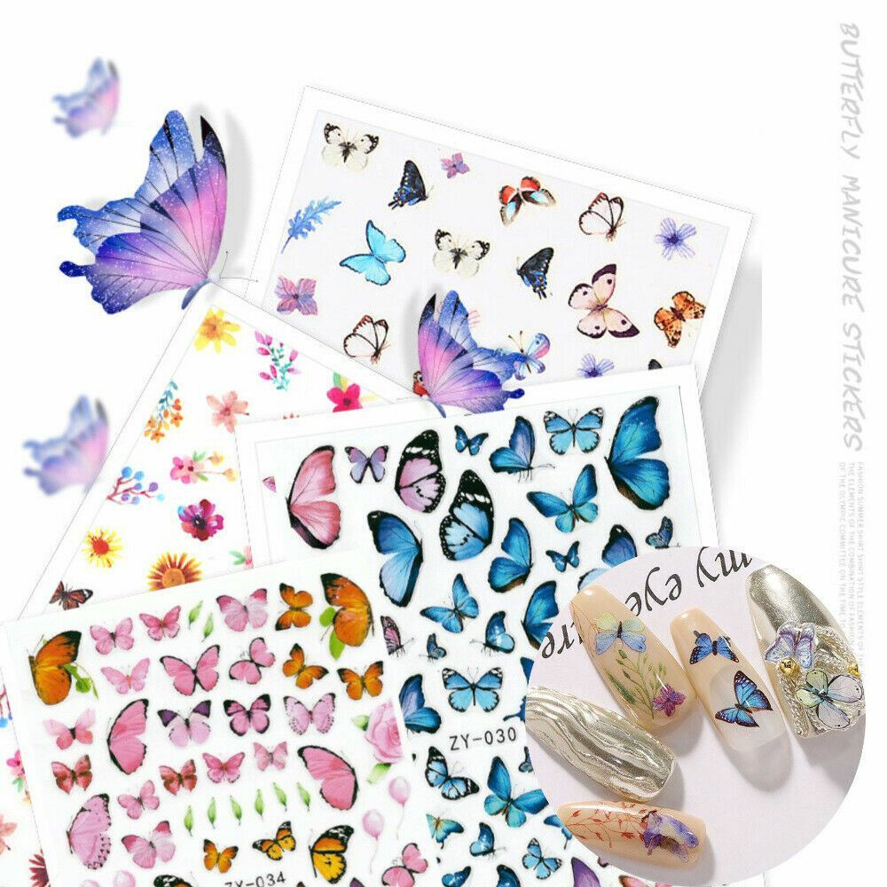 NEW 3D Nail Decor Decal Stickers Nail Art Accessories Butterfly Design AU STOCK