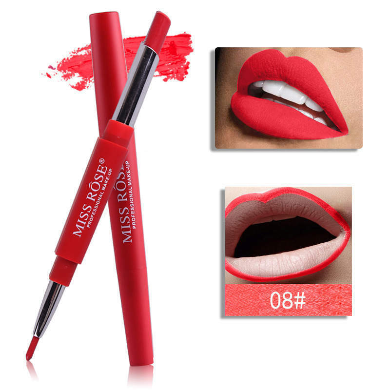 Miss Rose Matt Waterproof  Lip liner Lip Stick 2 in 1 professional Makeup