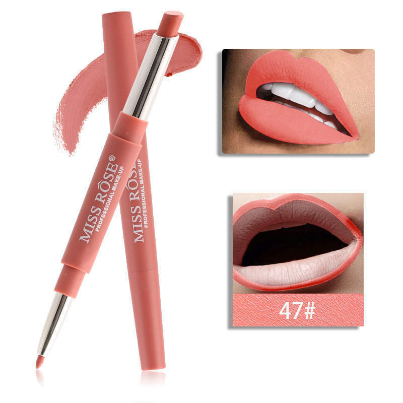 Miss Rose Matt Waterproof  Lip liner Lip Stick 2 in 1 professional Makeup