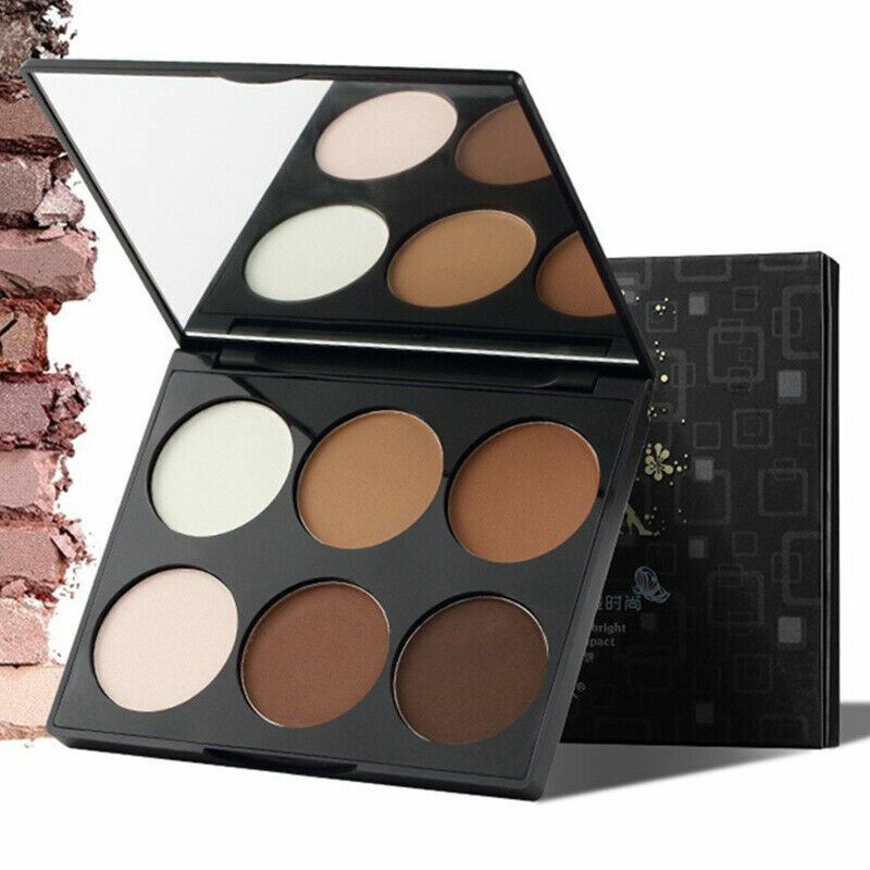 6 color contour powder palette nose shadow bronzer face highlighter eyeshadow