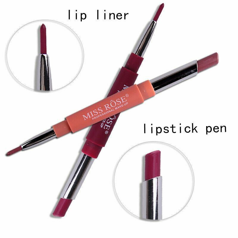 Miss Rose Matt Waterproof  Lip liner Lip Stick 2 in 1 professional Makeup