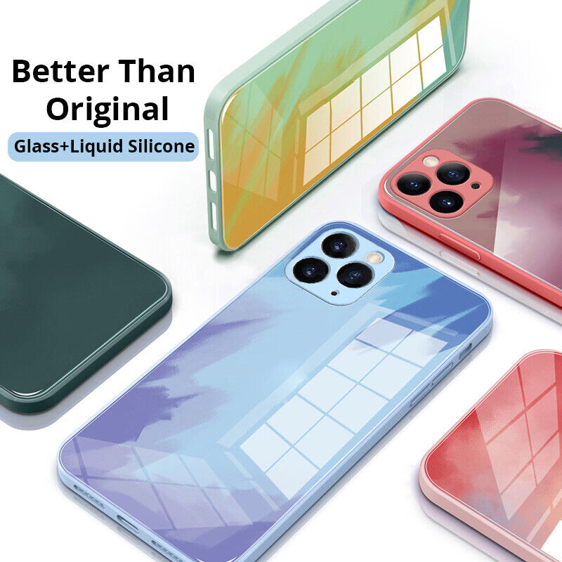 IPhone 12/Pro/Max 11 X/XS Max XR 7/8 Watercolour Shockproof  Tempered case Cover