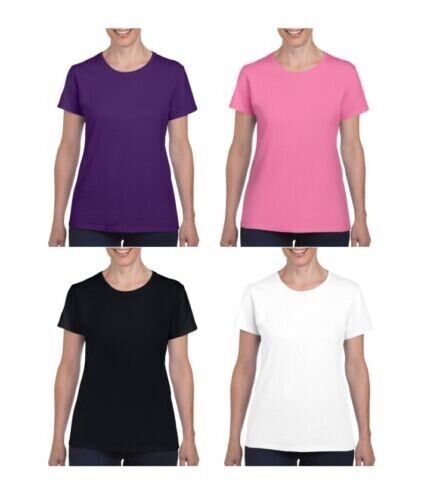 100% Cotton 180gsm Ladies T Shirt Top Womens Girls Plain All Sizes + Colours