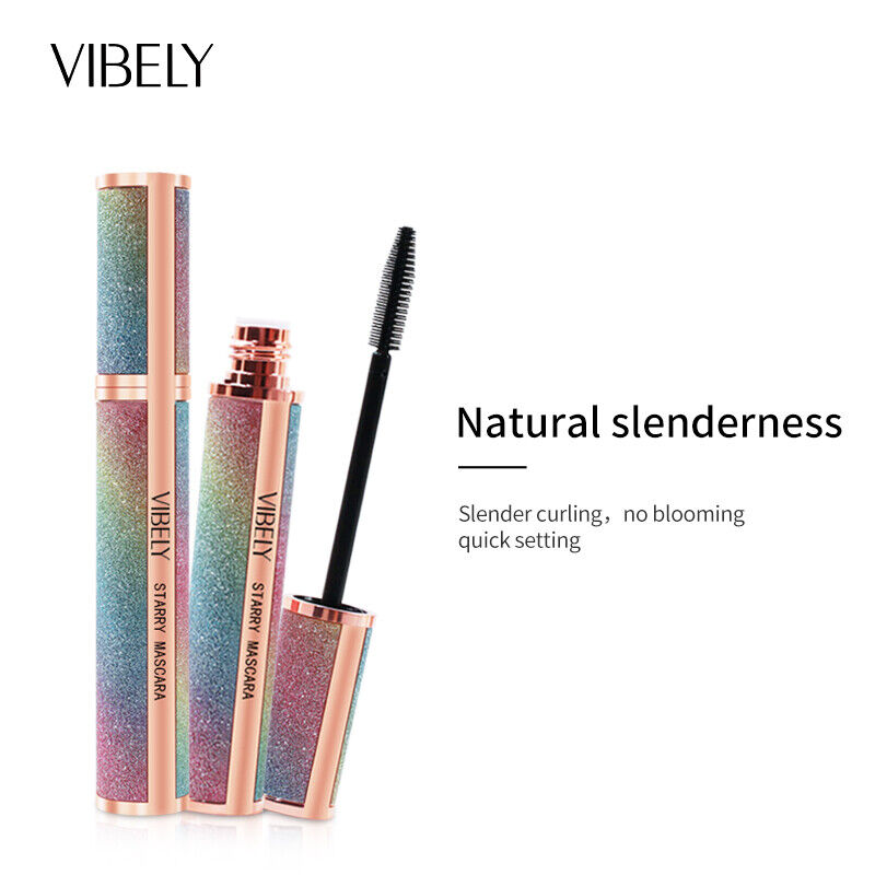 Vibely 4D Starry Waterproof Black Mascara Thickens Curls Long Lashes FREE POST