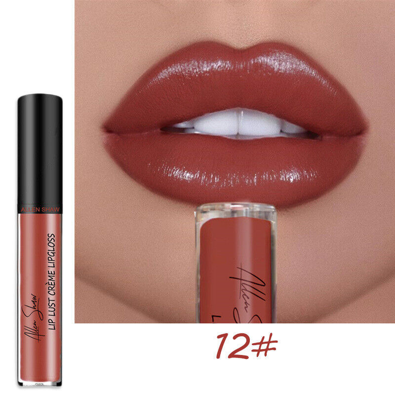 12 Color High quality silky matte lip gloss Sexy Women non-stick cup Waterproof 