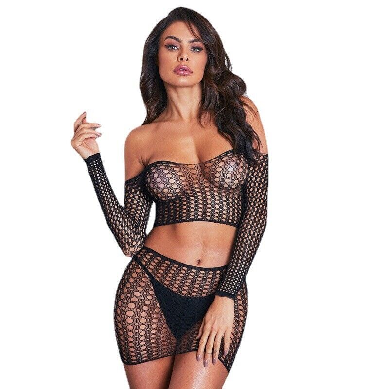 See Through Mesh Femme Hot Transparent Shiny Fishnet Women Sexy Lingerie