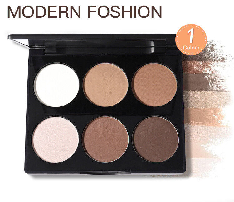 6 color contour powder palette nose shadow bronzer face highlighter eyeshadow