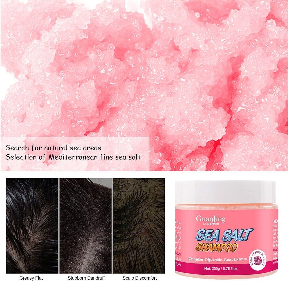 200g Natural Sea Salt Hair Treatment Shampoo Dandruff Cleansing Moisturizing