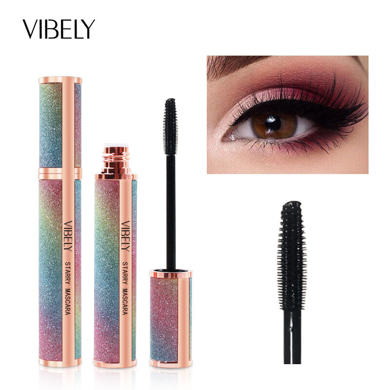 Vibely 4D Starry Waterproof Black Mascara Thickens Curls Long Lashes FREE POST