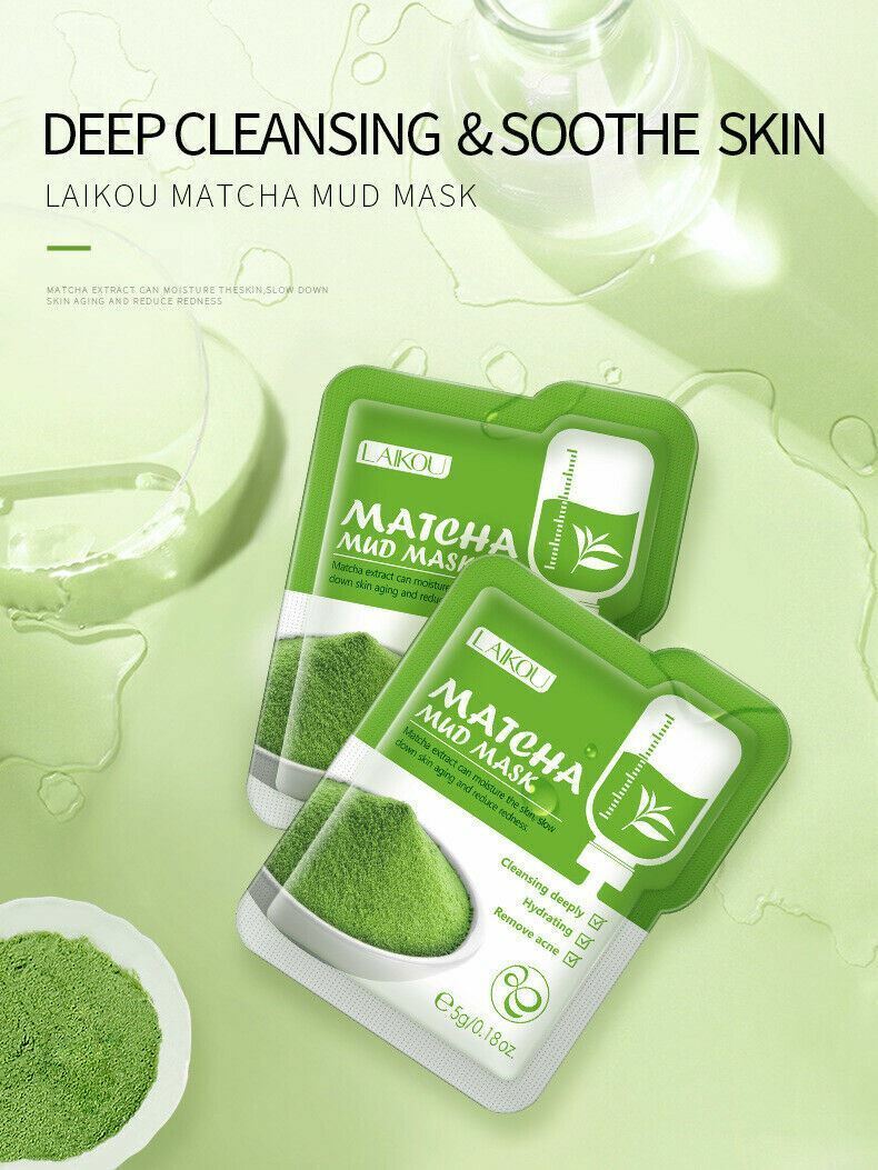  12 Pack Matcha Mud Mask Deep Cleaning Facial Mask-Buy 1 get 1 FREE- AU STOCK