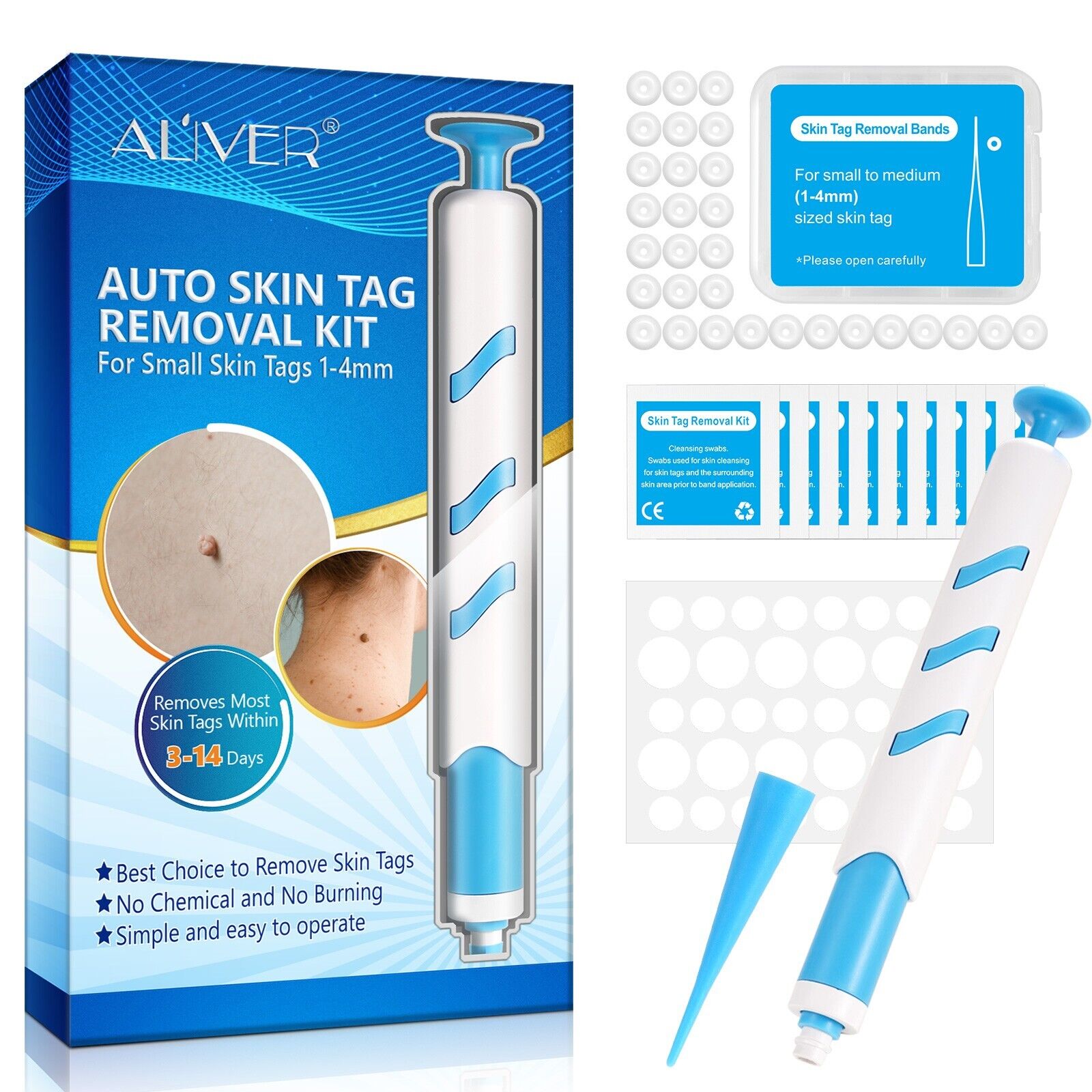 #1 NEW SKIN TAG REMOVAL KIT PAINLESS REMOVER FAST EASY SAFE MOLE WART SPOT TAGS