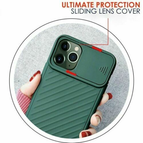 iPhone 12 Pro Max Mini Case Rubber Slide Lens Camera Protection Slim Cover