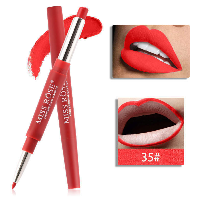 Miss Rose Matt Waterproof  Lip liner Lip Stick 2 in 1 professional Makeup