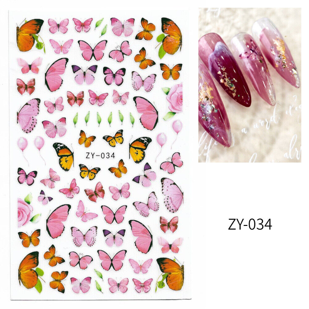 NEW 3D Nail Decor Decal Stickers Nail Art Accessories Butterfly Design AU STOCK