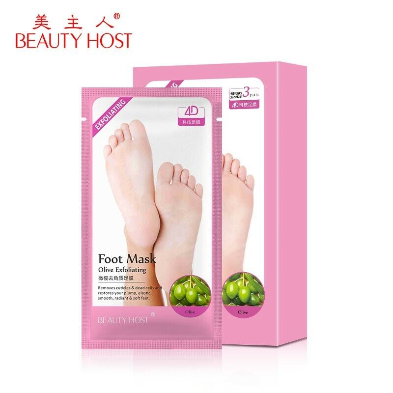 3x Exfoliating Foot Peel MASK Milky Soft Feet Hard Dead Skin Remover OLIVE Socks