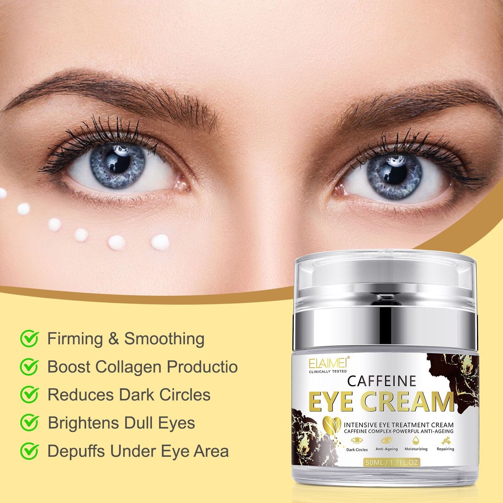 Elaimei coffeine eye cream intensive eye treatment cream