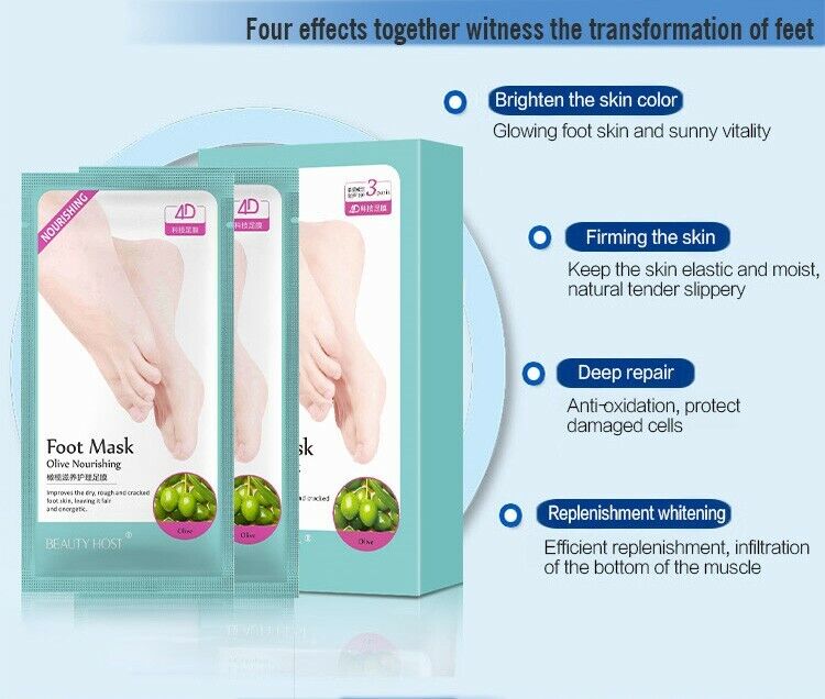 3x Foot Peel Mask Milky Soft Feet Socks Smooth Dead Skin Remover Exfoliating