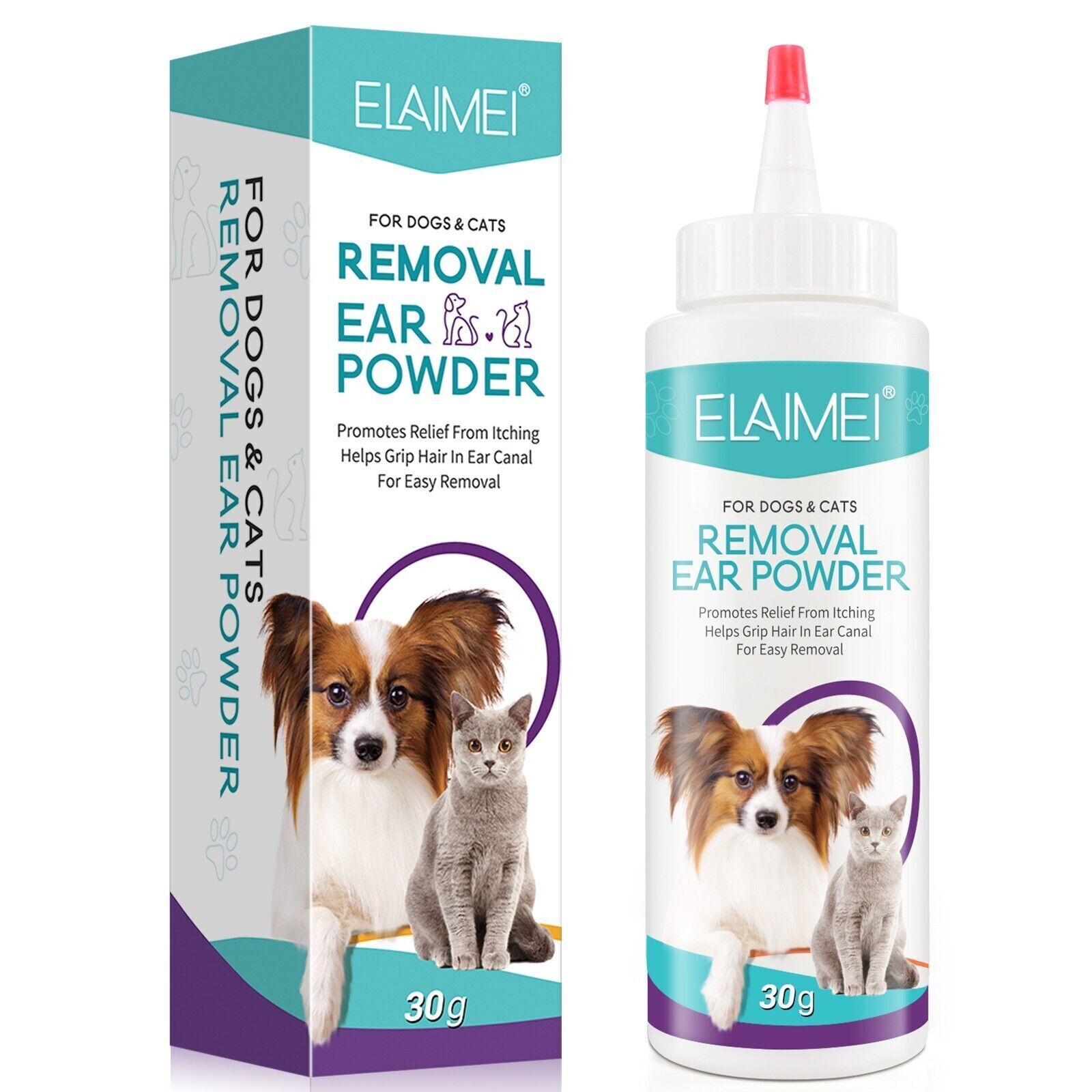 Pet Ear Powder For Dogs and Cats Pet Ear Health Care Easy Hair to Remove