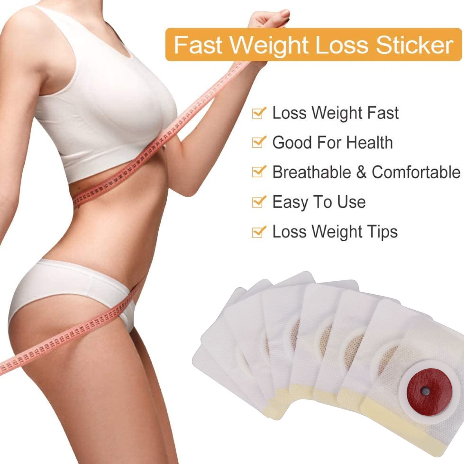 Elaimei 30pcs Slimming Fat Belly Detox Pads Body Patch Burning