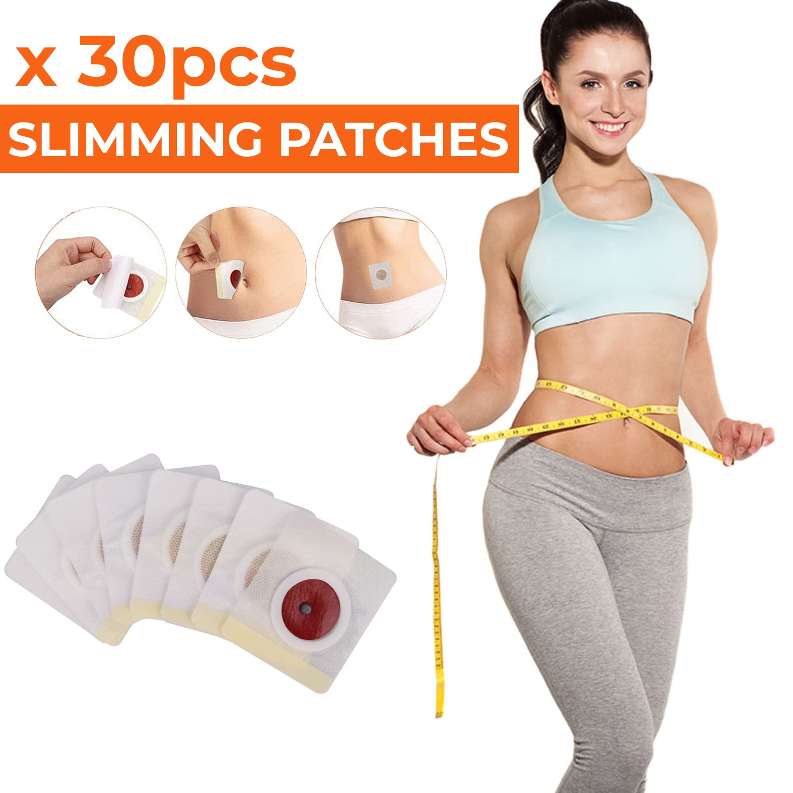 Elaimei 30pcs Slimming Fat Belly Detox Pads Body Patch Burning