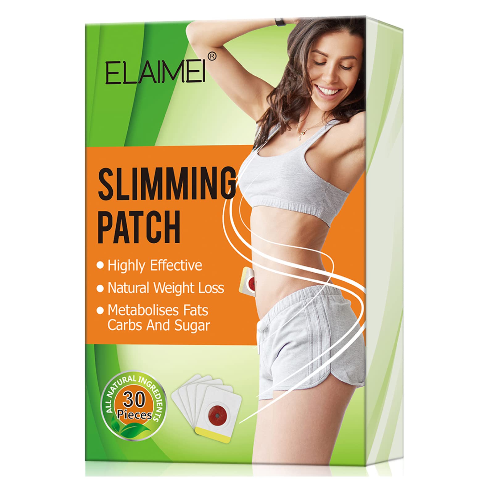 Elaimei 30pcs Slimming Fat Belly Detox Pads Body Patch Burning