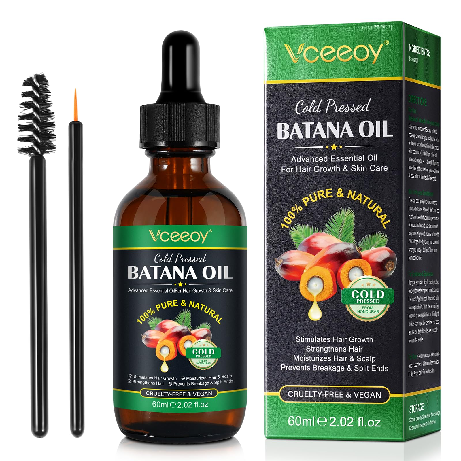 Veeroy Cold Pressed Batana Oil, 60ml, For Hair Growth & Skin Care